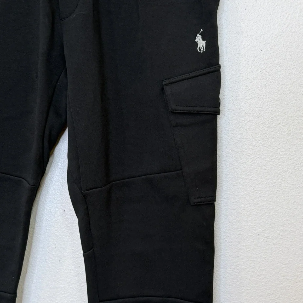 Polo Ralph Lauren Aviator Joggers Mens Sz Small Black Cargo Pockets Double Knit